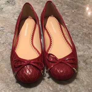 NWOT Johnston & Murphy Red Quilted Ballet Flats